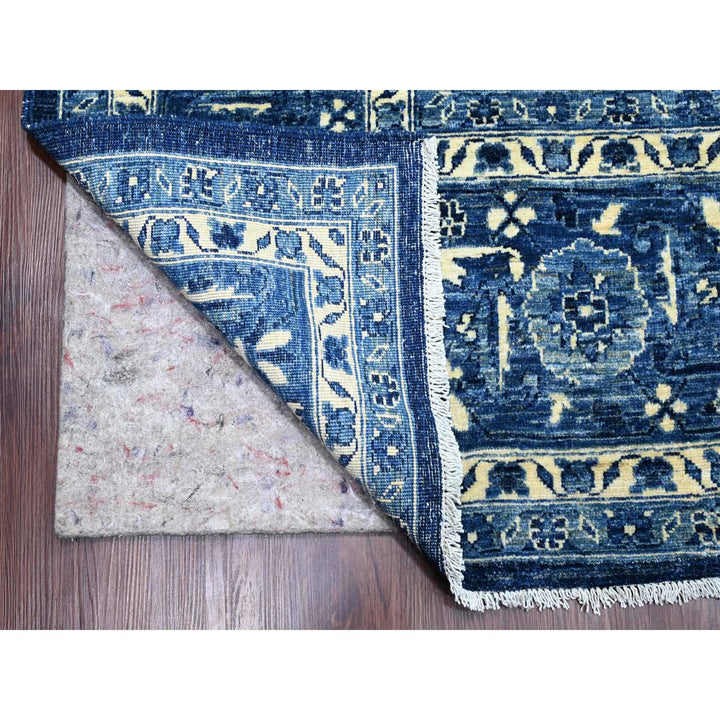 10'0" x 13'10" New Hand Knotted Blue Wool Rectangle Oriental Rug - MOA10220658