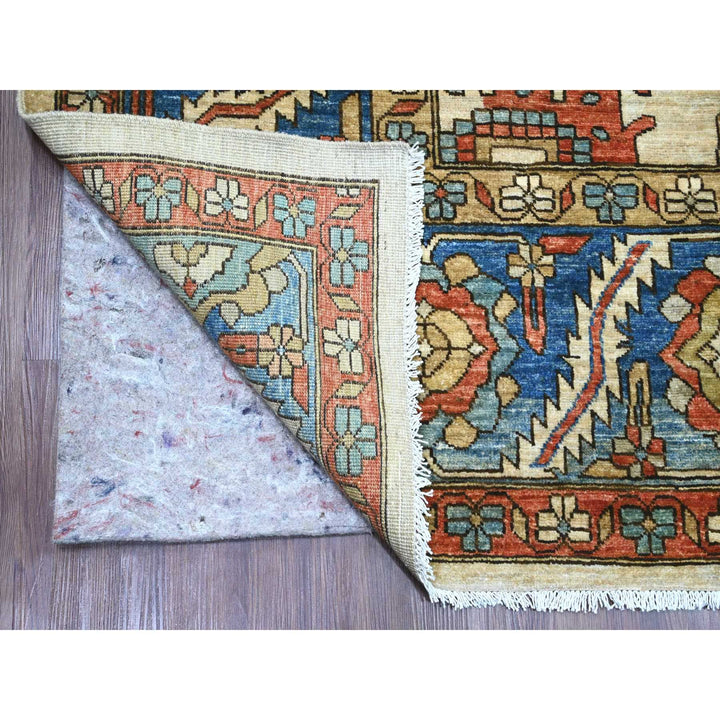 9'1" x 11'9" New Hand Knotted Ivory Wool Rectangle Oriental Rug - MOA10220670