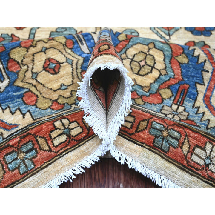 9'1" x 11'9" New Hand Knotted Ivory Wool Rectangle Oriental Rug - MOA10220670