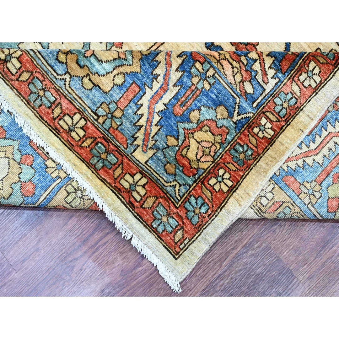 9'1" x 11'9" New Hand Knotted Ivory Wool Rectangle Oriental Rug - MOA10220670