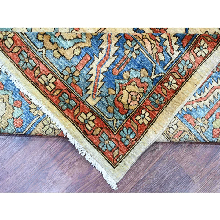 9'1" x 11'9" New Hand Knotted Ivory Wool Rectangle Oriental Rug - MOA10220670