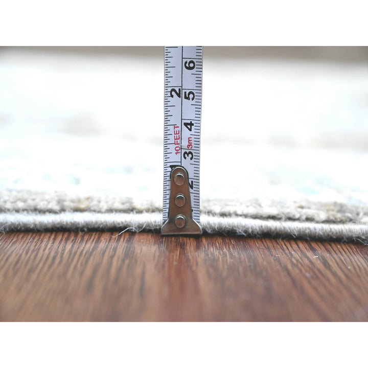 2'6" x 9'7" New Hand Knotted Grey Wool Runner Oriental Rug - MOA10220671