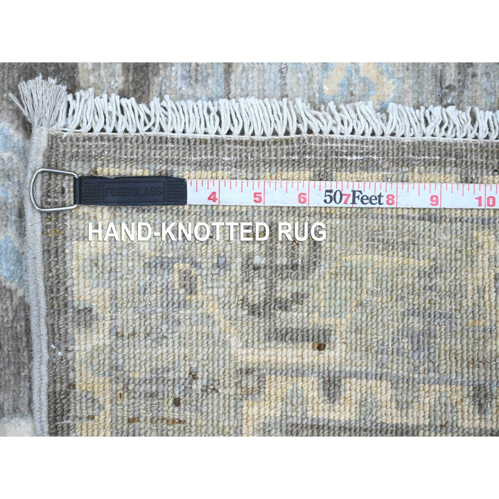 2'6" x 9'7" New Hand Knotted Grey Wool Runner Oriental Rug - MOA10220671