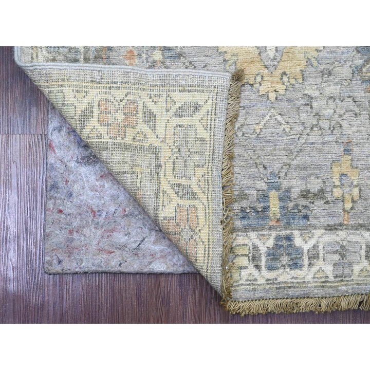 2'6" x 7'9" New Hand Knotted Grey Wool Runner Oriental Rug - MOA10220672