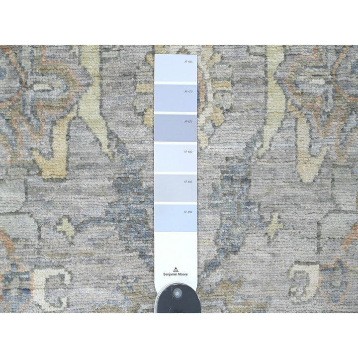 2'6" x 7'9" New Hand Knotted Grey Wool Runner Oriental Rug - MOA10220672