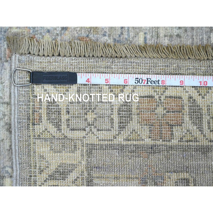 2'6" x 7'9" New Hand Knotted Grey Wool Runner Oriental Rug - MOA10220672
