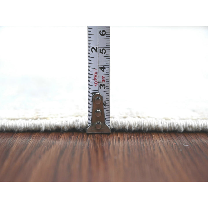 2'10" x 11'7" New Hand Knotted Grey Wool Runner Oriental Rug - MOA10220673
