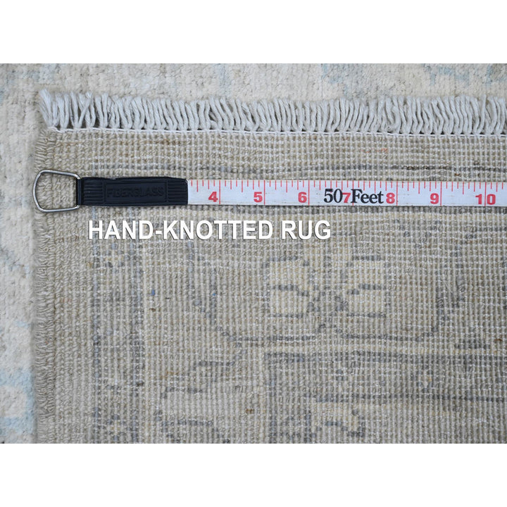 2'10" x 11'7" New Hand Knotted Grey Wool Runner Oriental Rug - MOA10220673