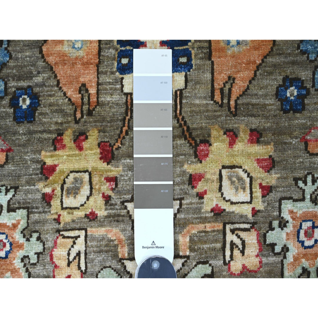 3'0" x 7'10" New Hand Knotted Grey Wool Runner Oriental Rug - MOA10220674