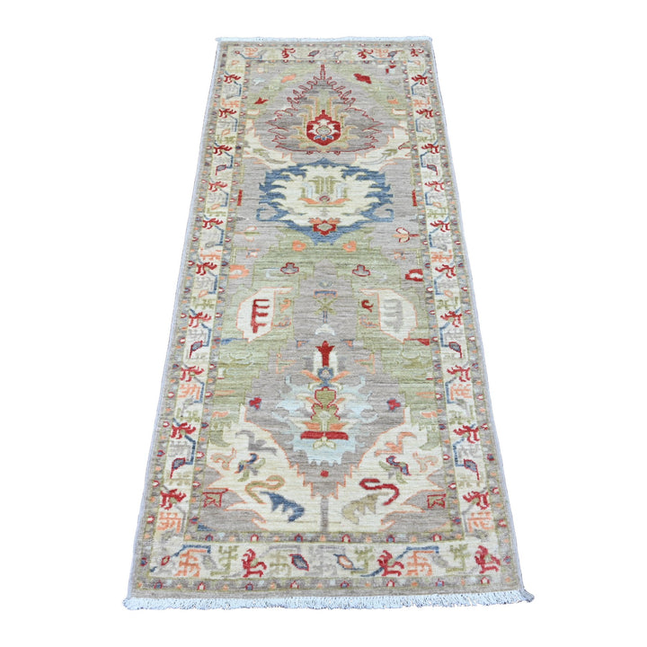 2'6" x 5'11" New Hand Knotted Brown Wool Runner Oriental Rug - MOA10220675