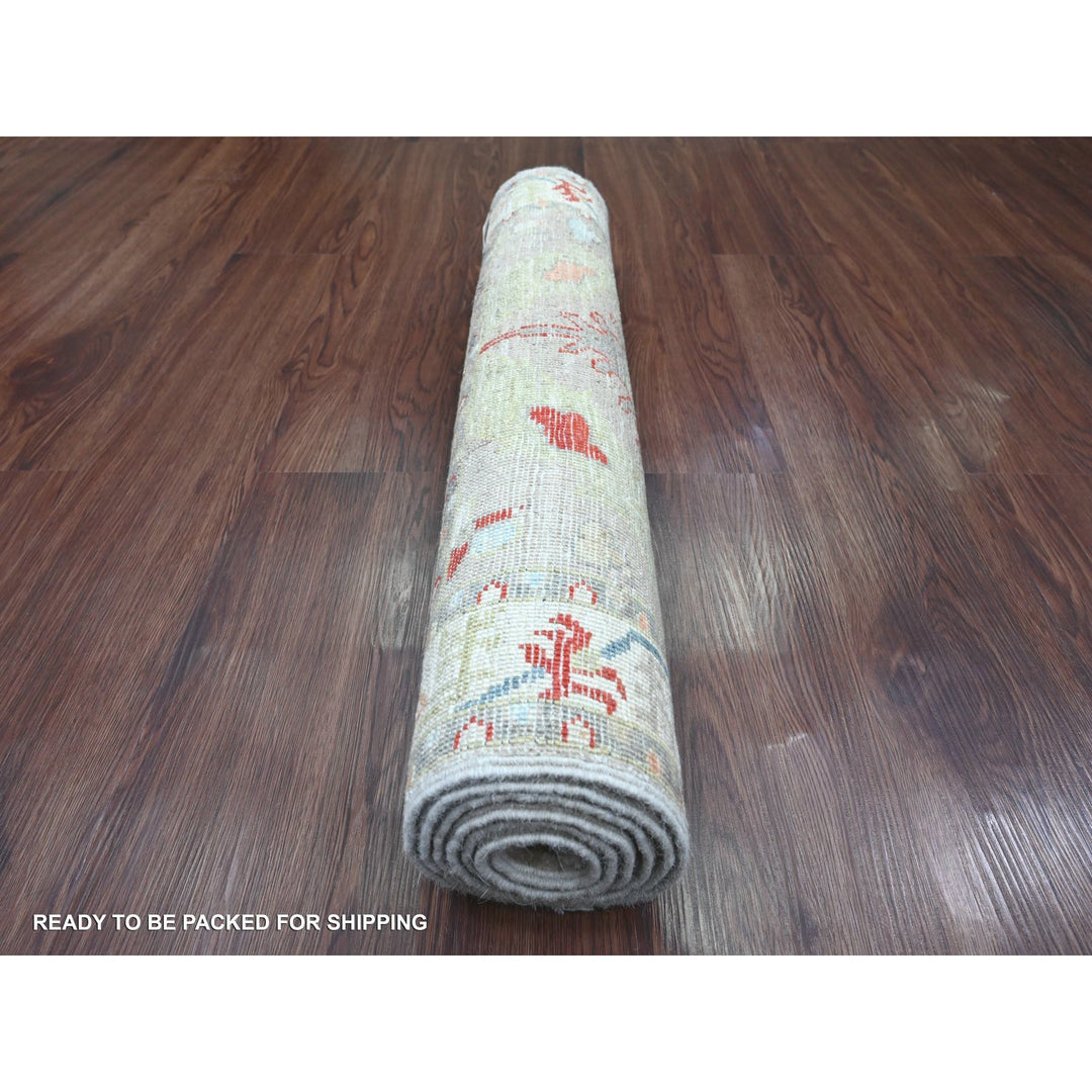 2'6" x 5'11" New Hand Knotted Brown Wool Runner Oriental Rug - MOA10220675