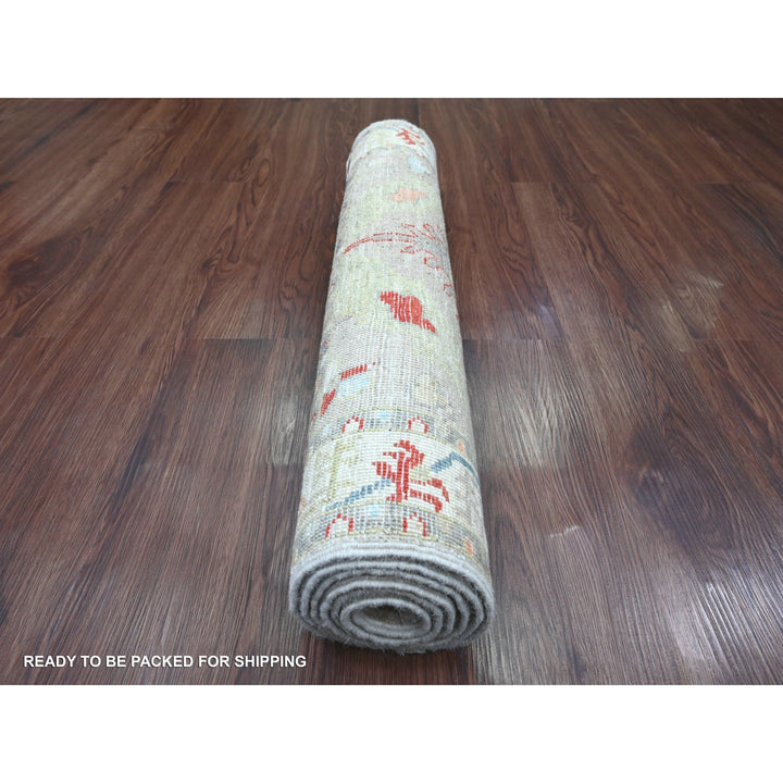 2'6" x 5'11" New Hand Knotted Brown Wool Runner Oriental Rug - MOA10220675