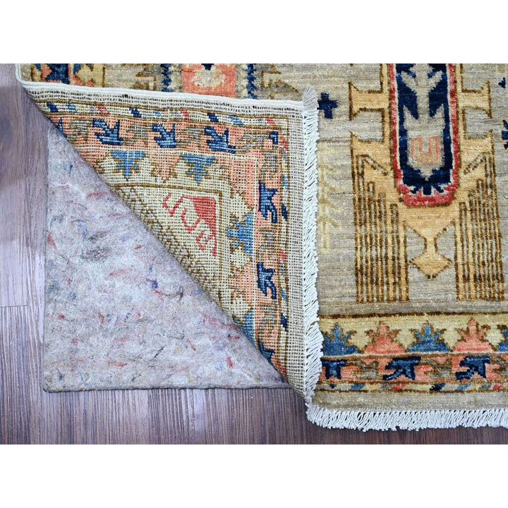2'6" x 5'9" New Hand Knotted Grey Wool Runner Oriental Rug - MOA10220676