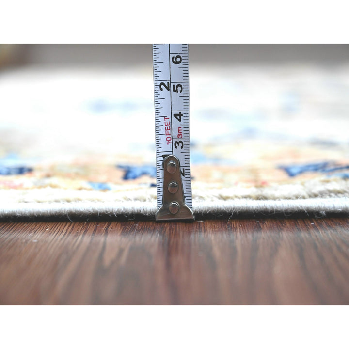 2'6" x 5'9" New Hand Knotted Grey Wool Runner Oriental Rug - MOA10220676