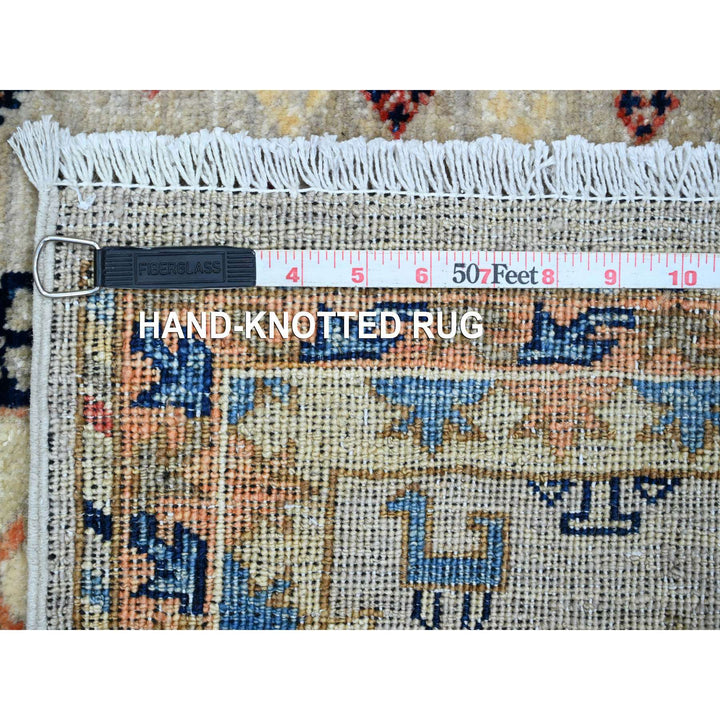 2'6" x 5'9" New Hand Knotted Grey Wool Runner Oriental Rug - MOA10220676
