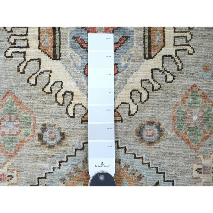 2'9" x 11'11" New Hand Knotted Grey Wool Runner Oriental Rug - MOA10220677