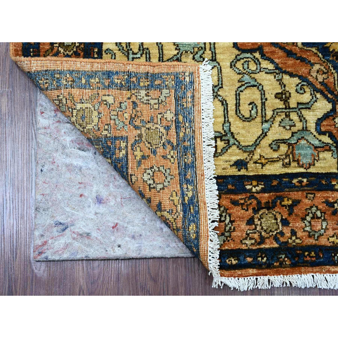 4'2" x 6'0" New Hand Knotted Orange Wool Rectangle Oriental Rug - MOA10220695