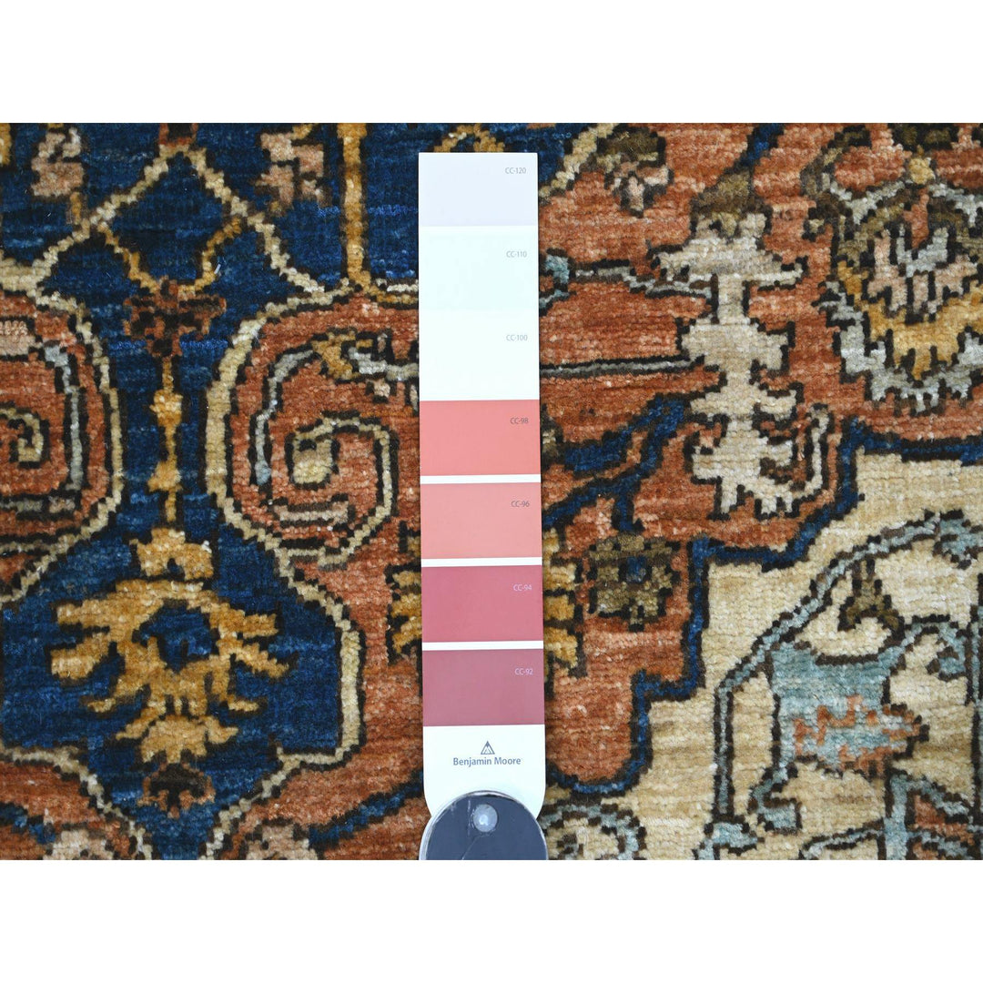 4'2" x 6'0" New Hand Knotted Orange Wool Rectangle Oriental Rug - MOA10220695