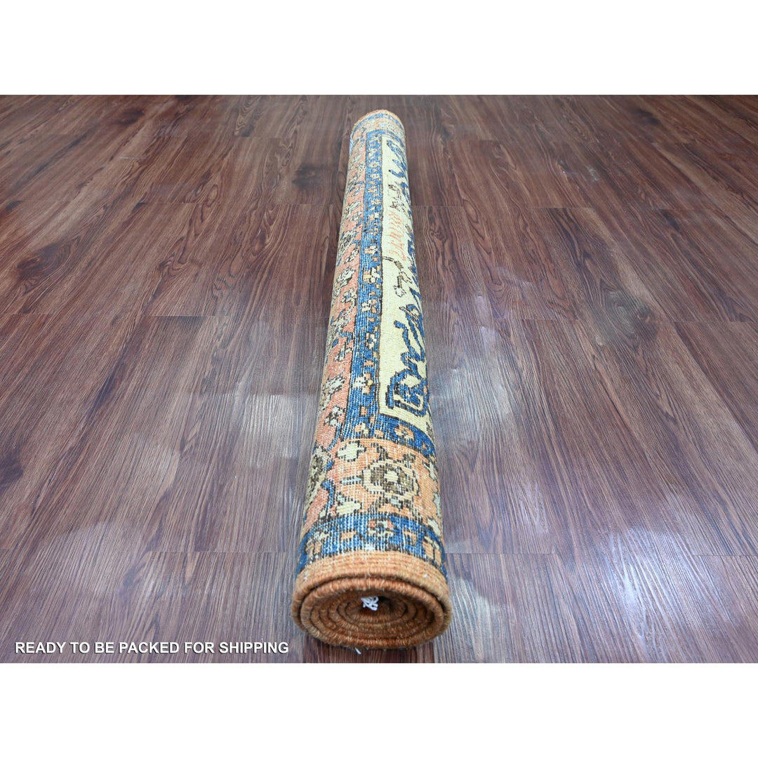 4'2" x 6'0" New Hand Knotted Orange Wool Rectangle Oriental Rug - MOA10220695