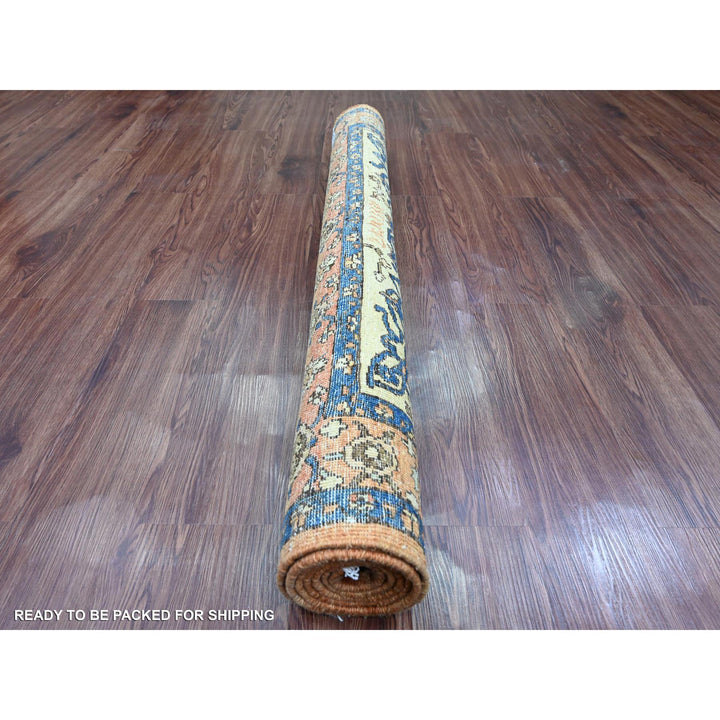 4'2" x 6'0" New Hand Knotted Orange Wool Rectangle Oriental Rug - MOA10220695