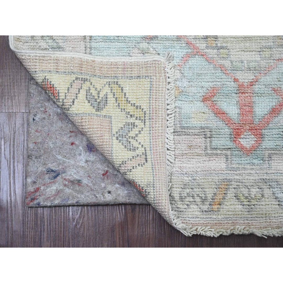 3'1" x 10'0" New Hand Knotted Pink Wool Runner Oriental Rug - MOA10220698