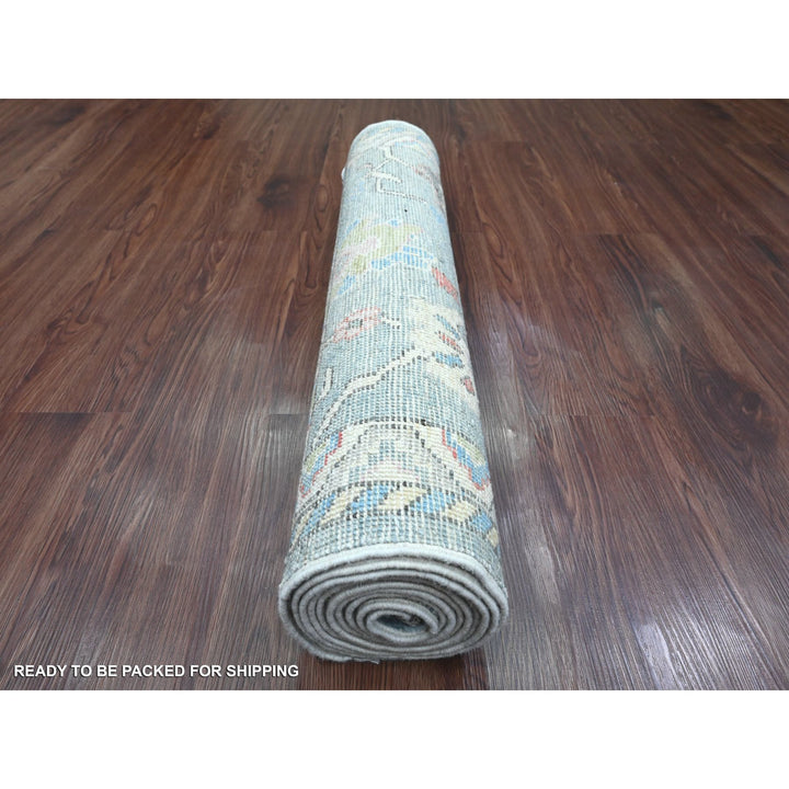 2'9" x 9'9" New Hand Knotted Blue Wool Runner Oriental Rug - MOA10220701