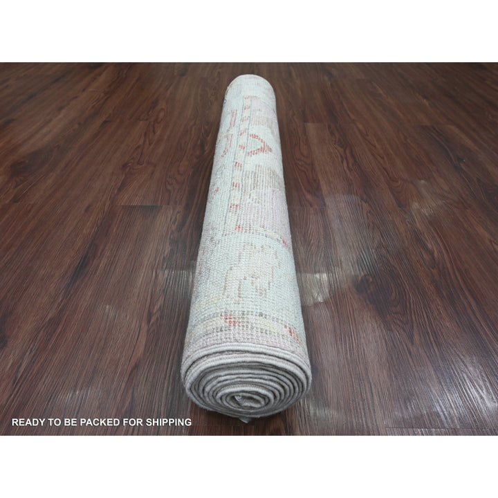 3'0" x 9'6" New Hand Knotted Pink Wool Runner Oriental Rug - MOA10220702