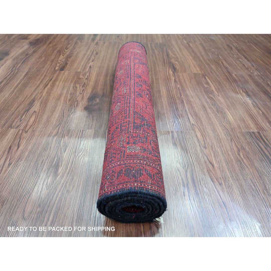 2'8" x 6'3" New Hand Knotted Red Wool Runner Oriental Rug - MOA10220704