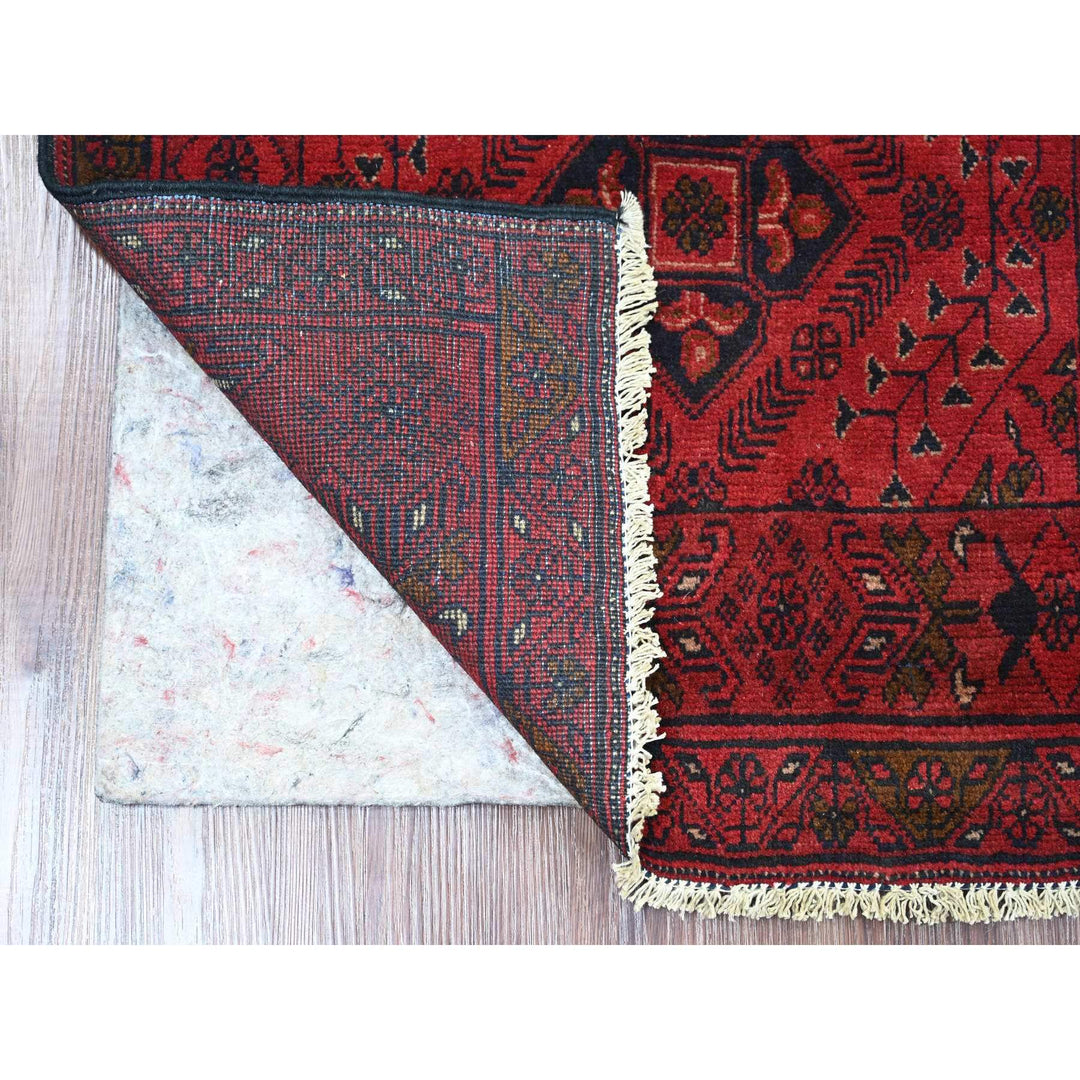 2'6" x 6'3" New Hand Knotted Red Wool Runner Oriental Rug - MOA10220706