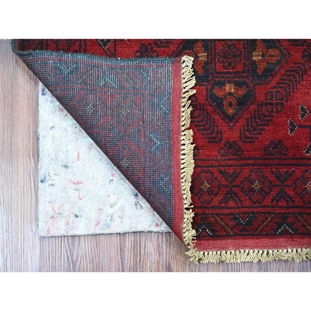 2'7" x 6'3" New Hand Knotted Red Wool Runner Oriental Rug - MOA10220710