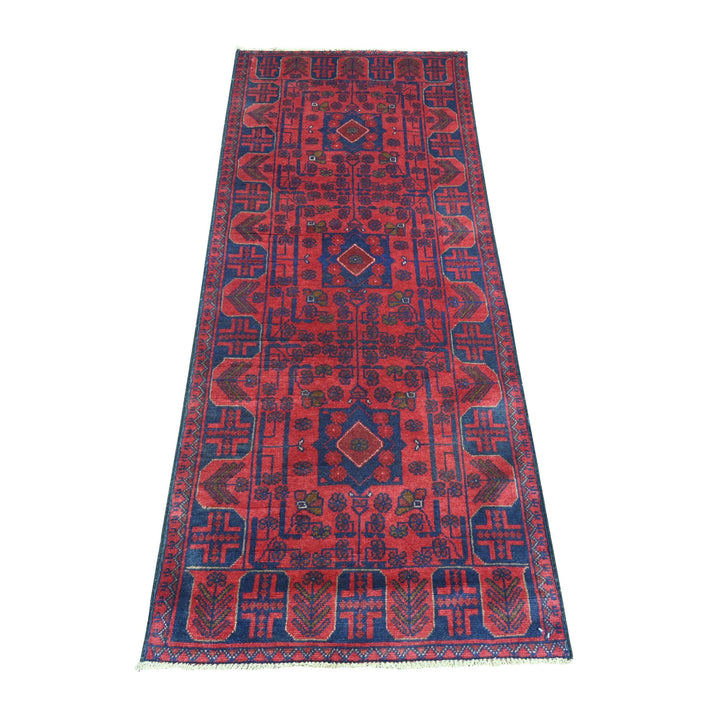 2'6" x 6'1" New Hand Knotted Red Wool Runner Oriental Rug - MOA10220712