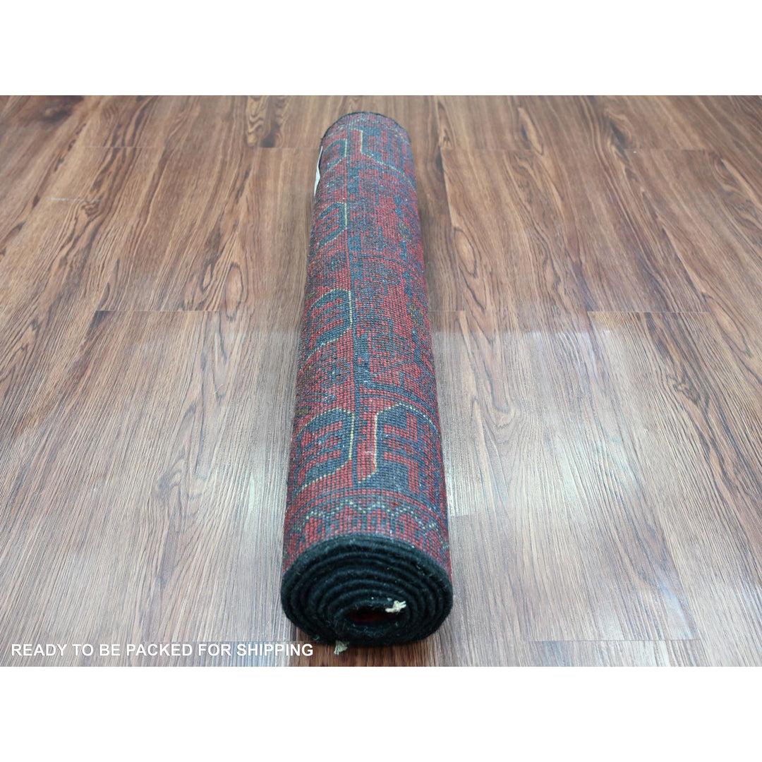 2'6" x 6'1" New Hand Knotted Red Wool Runner Oriental Rug - MOA10220712