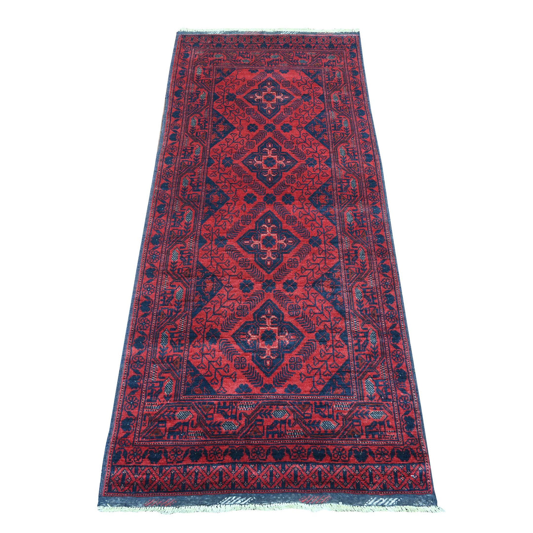 2'8" x 6'3" New Hand Knotted Red Wool Runner Oriental Rug - MOA10220713