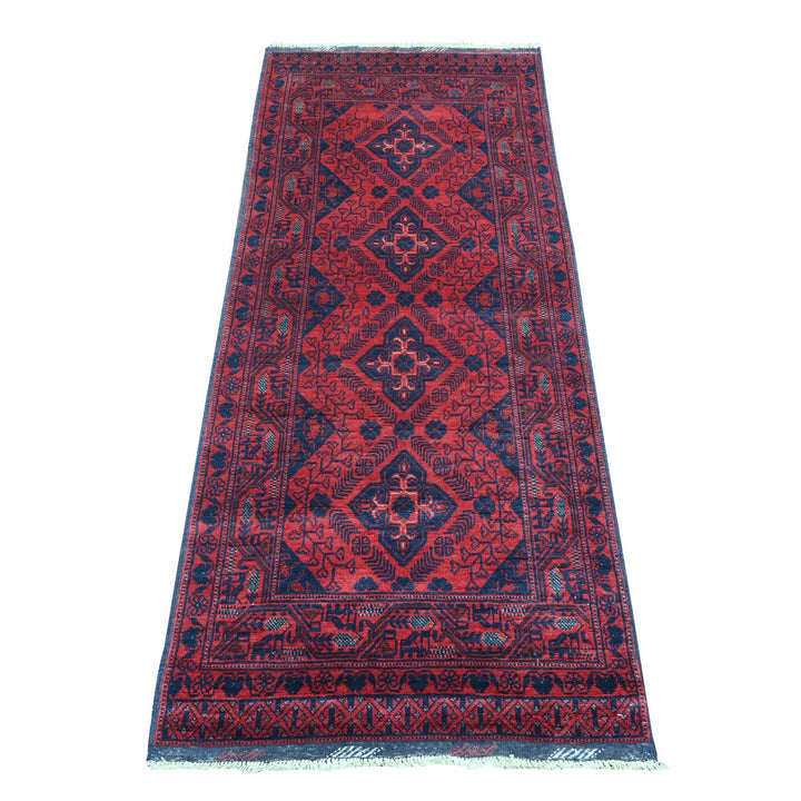 2'8" x 6'3" New Hand Knotted Red Wool Runner Oriental Rug - MOA10220713