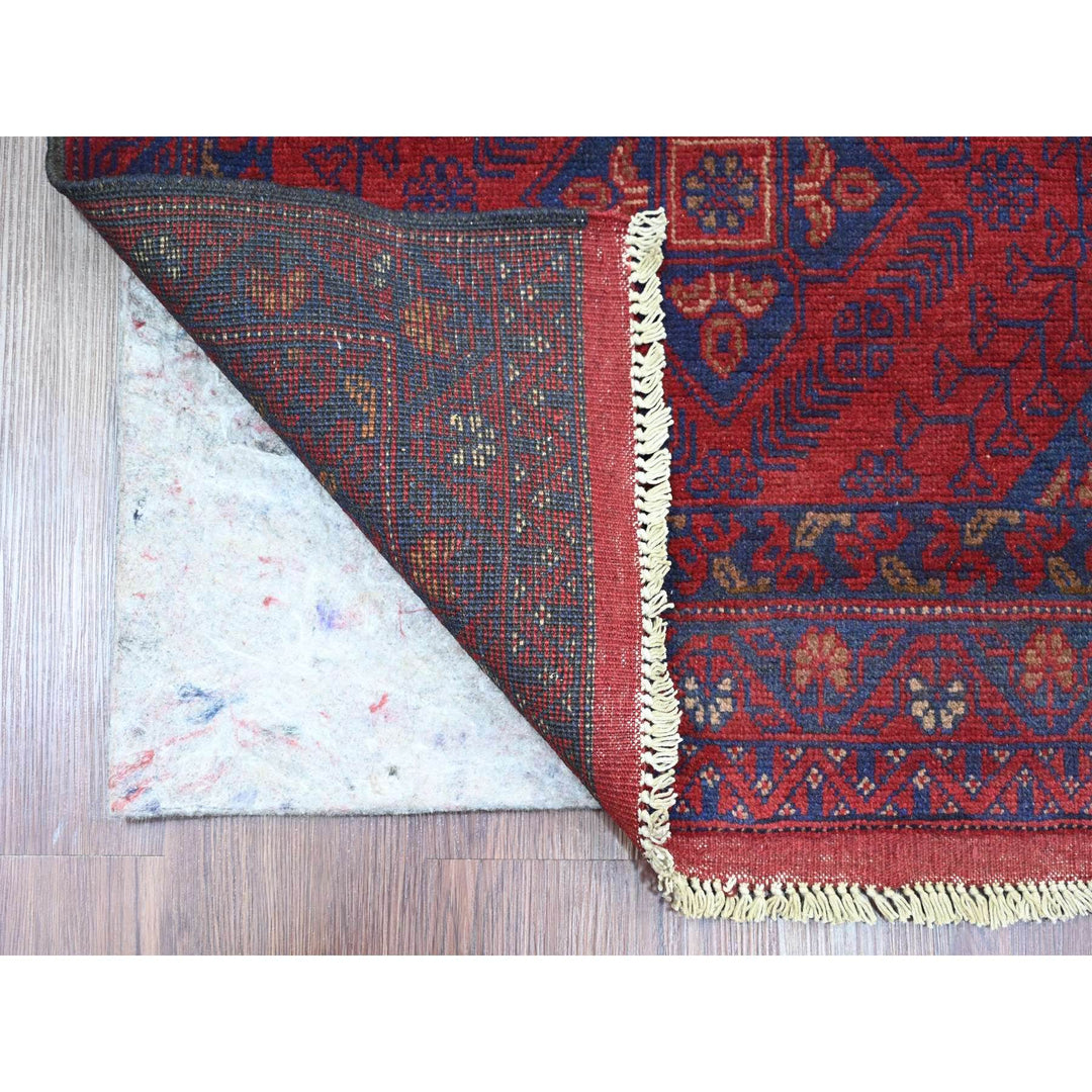 2'7" x 9'8" New Hand Knotted Red Wool Runner Oriental Rug - MOA10220716