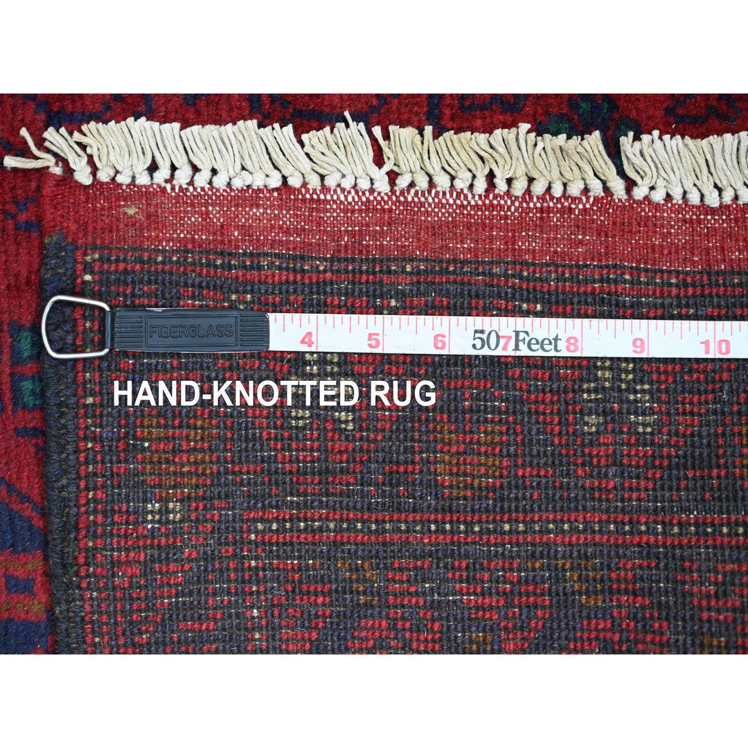 2'6" x 9'4" New Hand Knotted Red Wool Runner Oriental Rug - MOA10220717