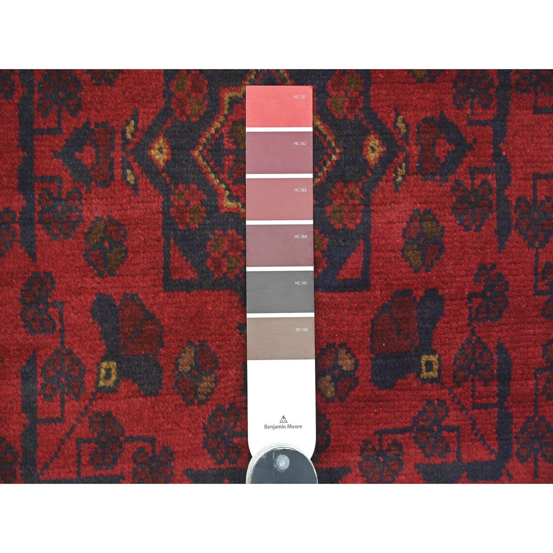 2'7" x 6'1" New Hand Knotted Red Wool Runner Oriental Rug - MOA10220718