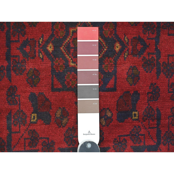 2'7" x 6'1" New Hand Knotted Red Wool Runner Oriental Rug - MOA10220718