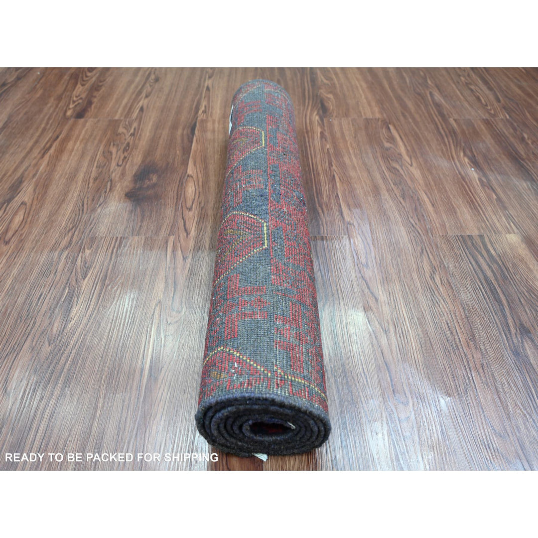 2'7" x 6'1" New Hand Knotted Red Wool Runner Oriental Rug - MOA10220718