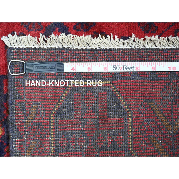 2'7" x 6'1" New Hand Knotted Red Wool Runner Oriental Rug - MOA10220718