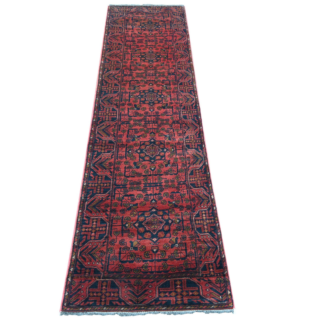 2'2" x 8'2" New Hand Knotted Red Wool Runner Oriental Rug - MOA10220719