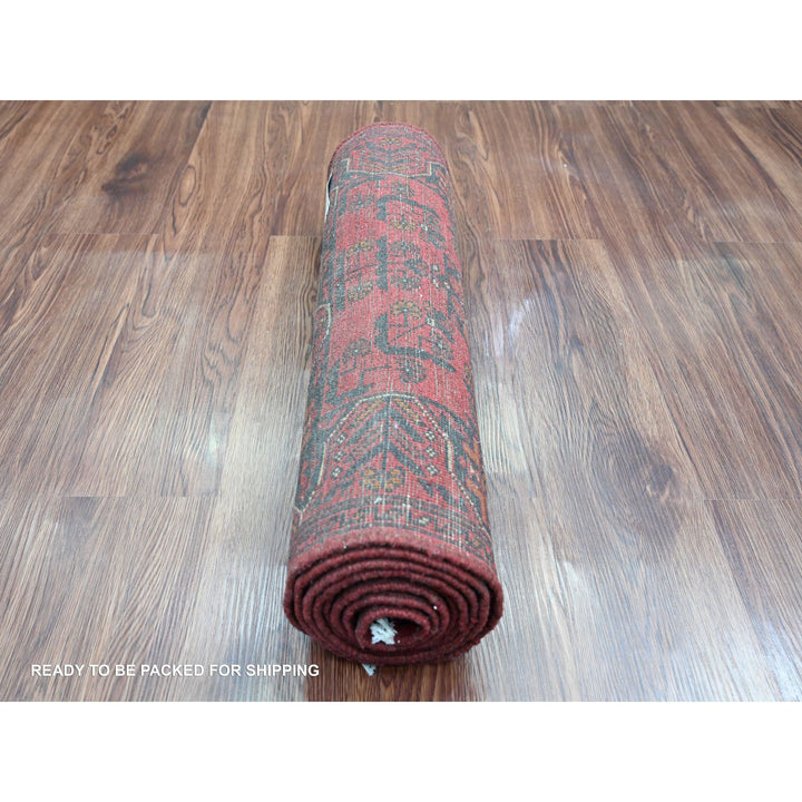 2'1" x 7'11" New Hand Knotted Red Wool Runner Oriental Rug - MOA10220720