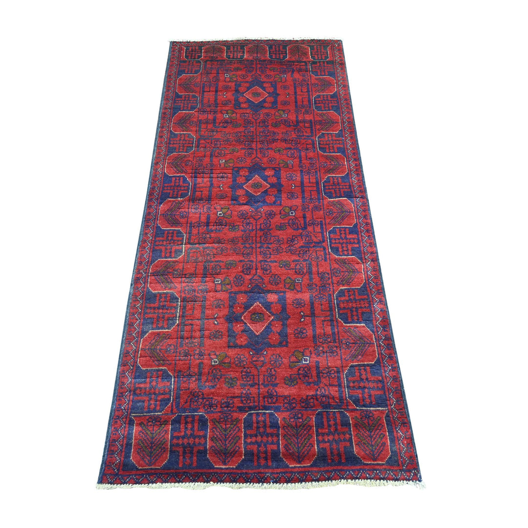 2'6" x 6'1" New Hand Knotted Red Wool Runner Oriental Rug - MOA10220721