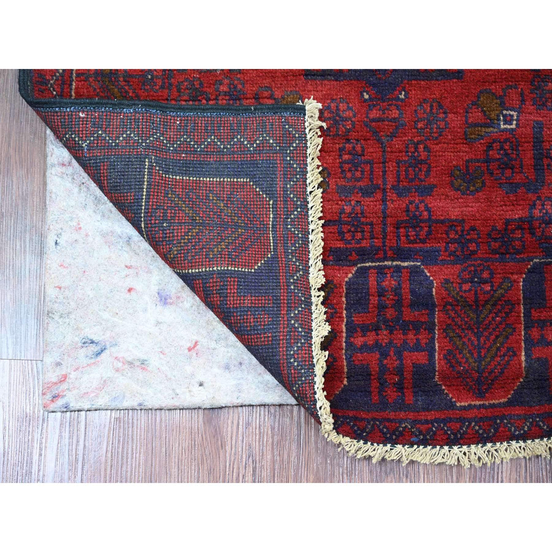 2'6" x 6'1" New Hand Knotted Red Wool Runner Oriental Rug - MOA10220721