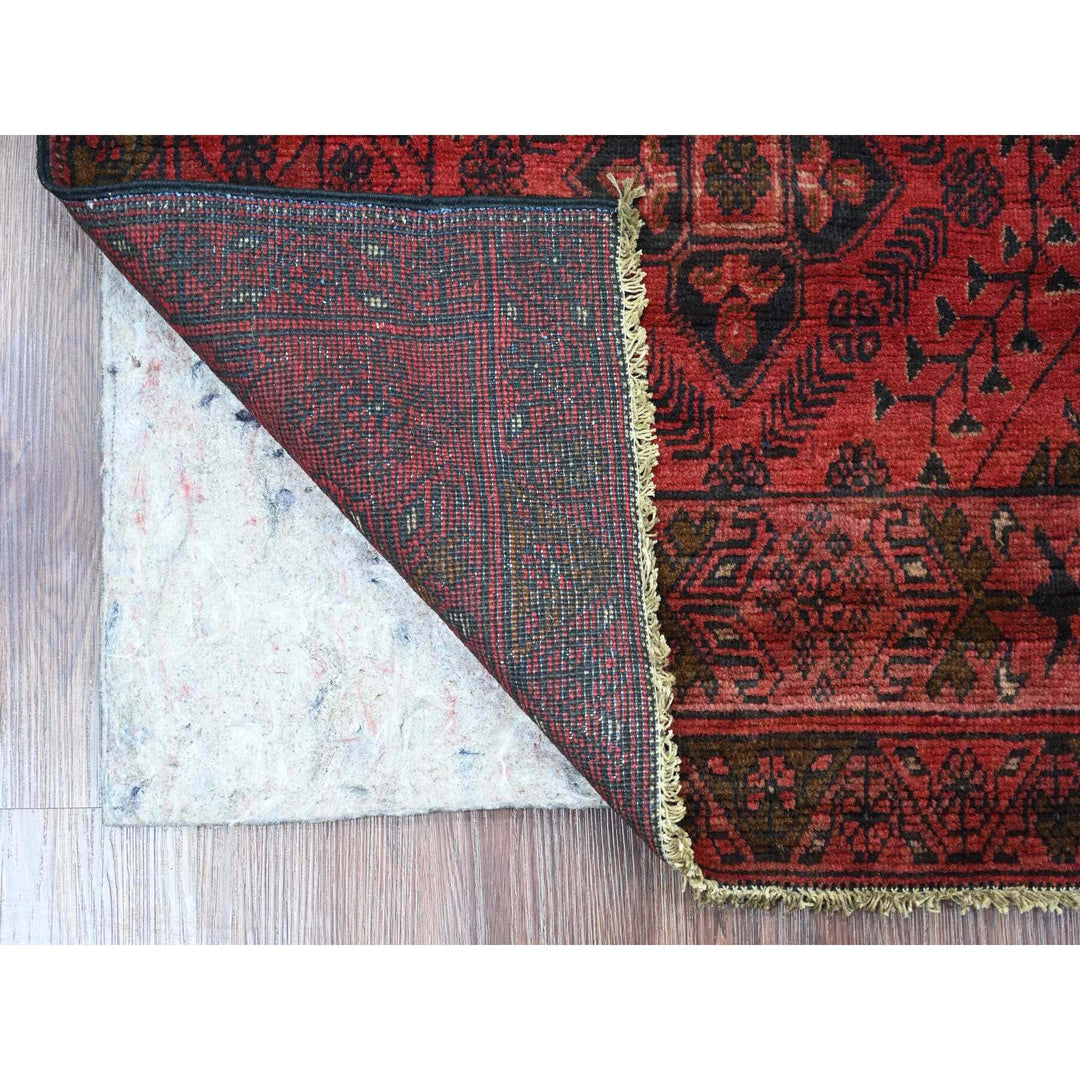 2'8" x 6'2" New Hand Knotted Red Wool Runner Oriental Rug - MOA10220723