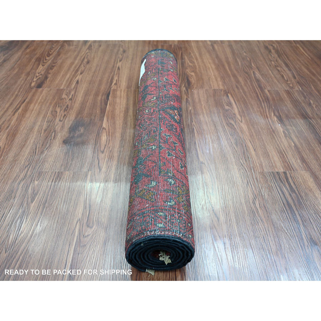 2'8" x 6'2" New Hand Knotted Red Wool Runner Oriental Rug - MOA10220723