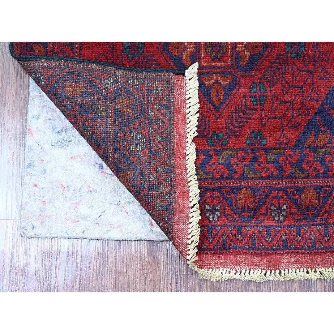 2'5" x 9'3" New Hand Knotted Red Wool Runner Oriental Rug - MOA10220724