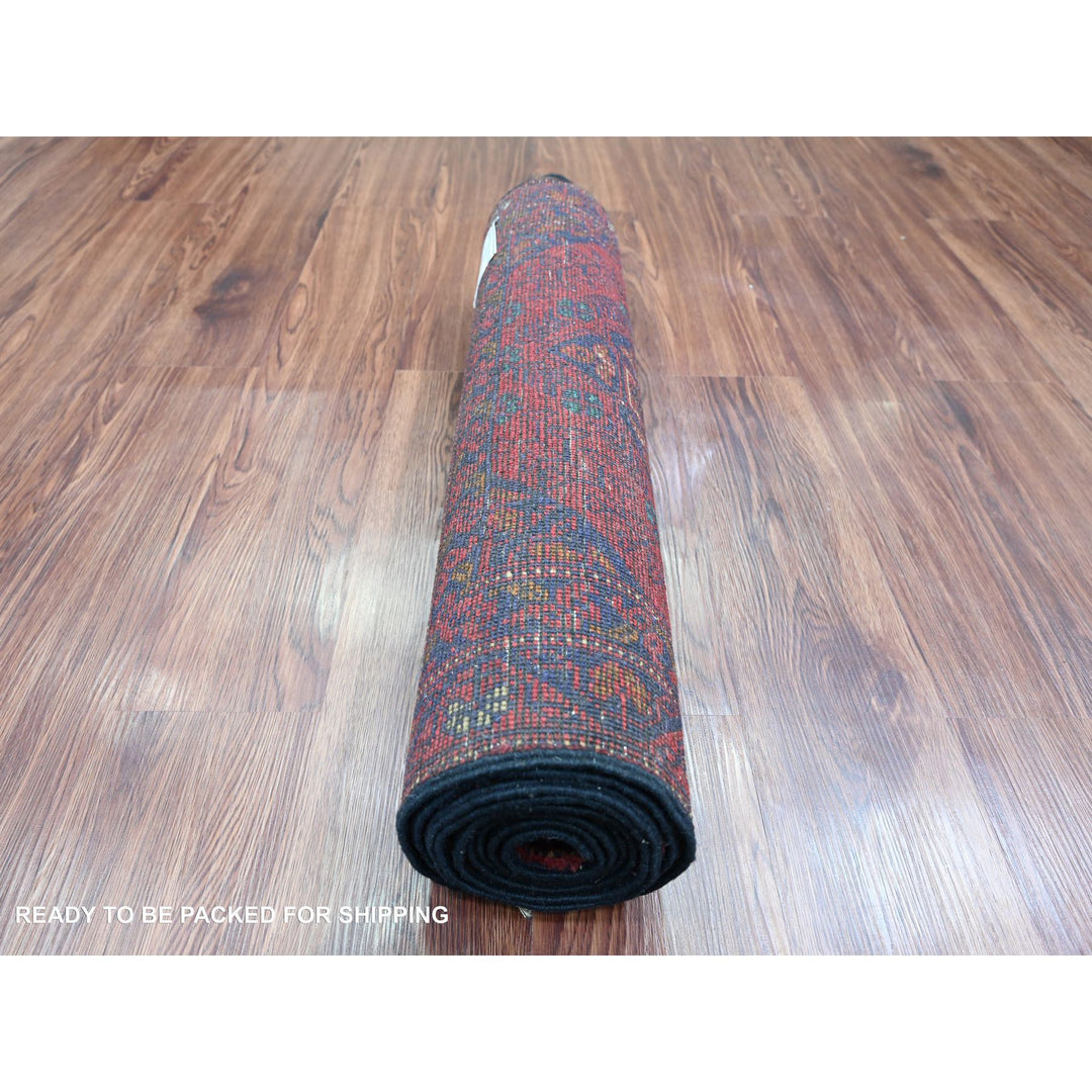 2'5" x 9'3" New Hand Knotted Red Wool Runner Oriental Rug - MOA10220724