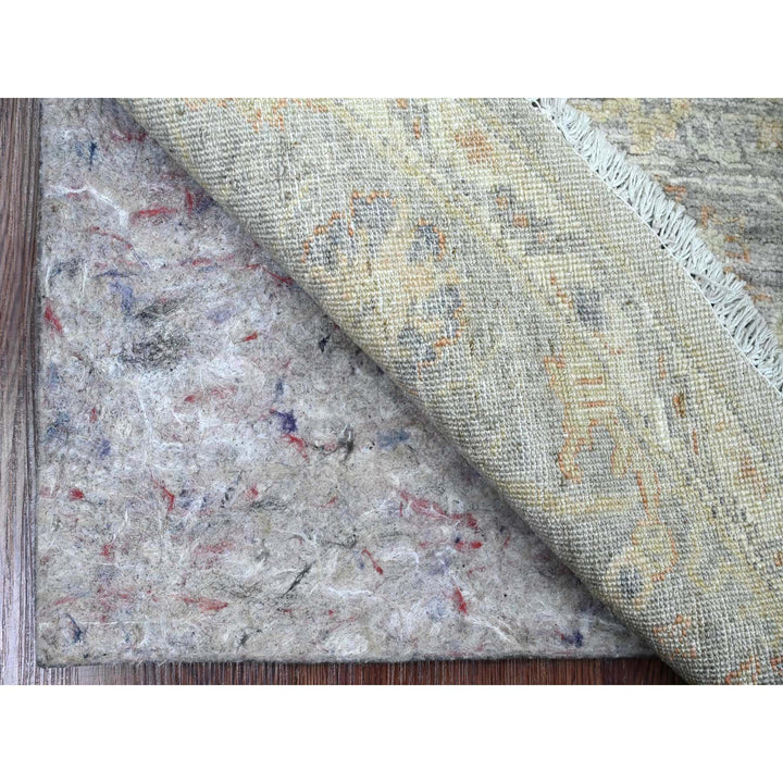 5'11" x 5'11" New Hand Knotted Grey Wool Round Oriental Rug - MOA10220730