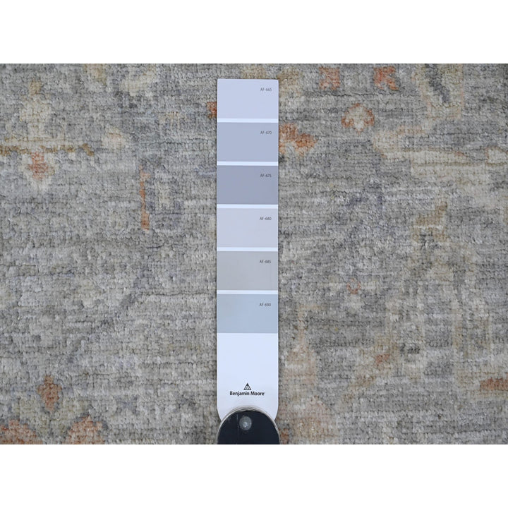 5'11" x 5'11" New Hand Knotted Grey Wool Round Oriental Rug - MOA10220730